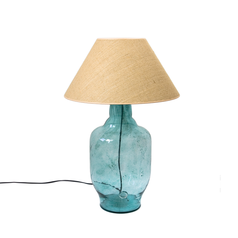 Szklana rustykalna lampa stołowa marki Gie El