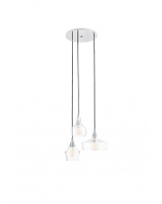 Lampa wisząca Longis 3 10525309 oprawa wisząca klasyczna przezroczysta / przewody czarne Kaspa 