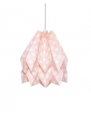 Lampa wisząca Native Kayapo Pastel Pink Orikomi papierowa oprawa wisząca z etnicznym wzorem