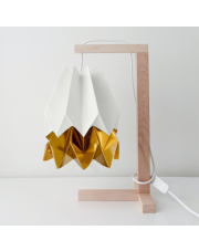 Lampa stołowa Polar White with Warm Gold Stripe Orikomi papierowa oprawa stołowa w stylu design