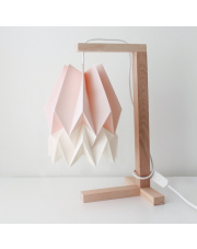 Lampa stołowa Pastel Pink with Polar White Stripe Orikomi papierowa oprawa stołowa w stylu design