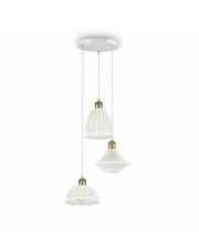 Lampa wisząca Lugano SP3 206875 Ideal Lux potrójna oprawa w kolorze białym