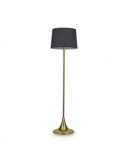 WYSYŁKA 24H! Lampa podłogowa London Ottone 110257 Ideal Lux czarno-mosiężna oprawa stojąca w stylu nowoczesnym