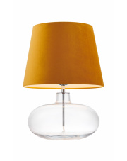 Lampa stołowa Sawa Velvet 41013105 KASPA nowoczesna oprawa ze złotym abażurem