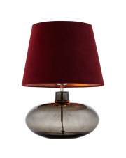 Lampa stołowa Sawa Velvet 41016111 KASPA bordowa oprawa z dymioną podstawą