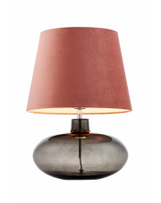 Lampa stołowa Sawa Velvet 41021116 KASPA różowa oprawa z dymioną podstawą