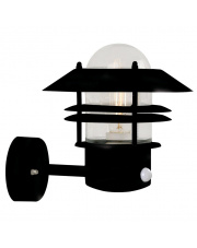 Kinkiet zewnętrzny Blokhus 25031003 Nordlux nowoczesna oprawa zewnętrzna w kolorze czarnym z czujnikiem ruchu