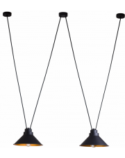 Lampa wisząca PERM 9147 Nowodvorski Lighting czarno-złota podwójna oprawa w stylu loft