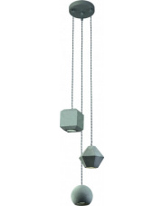 Lampa wisząca GEOMETRIC 9695 Nowodvorski Lighting potrójna betonowa oprawa w kolorze szarym