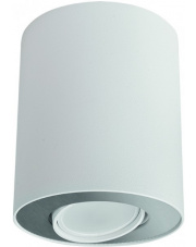Plafon SET 8897 Nowodvorski Lighting biało-srebrna oprawa w kształcie tuby