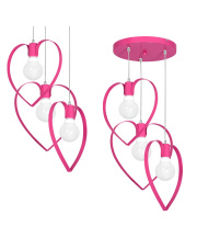 Lampa wisząca AMORE DARK PINK 3xE27