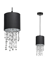 Lampa wisząca ALMERIA BLACK/SILVER 1xE27