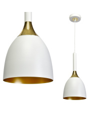 Lampa wisząca CLARK WHITE/GOLD 1xE27