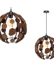 Lampa wisząca GAIA BROWN / WOOD 1xE27 60W