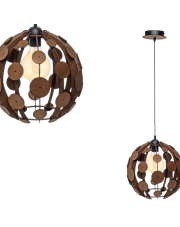 Lampa wisząca GAIA BROWN / WOOD 1xE27 60W