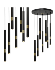 Lampa wisząca MONZA BLACK / GOLD 7xG9 8W