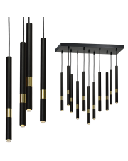 Lampa wisząca MONZA BLACK / GOLD 11xG9 8W