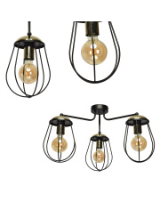 Lampa sufitowa OLIMP BLACK / GOLD 3xE27 60W