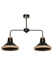 Lampa sufitowa SALMA BLACK / WOOD 2xE27 60W