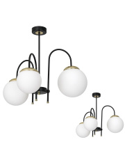 Lampa sufitowa SPARTA BLACK / GOLD 3xE14