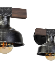 Kinkiet FARO BLACK / WOOD 1xE27 60W