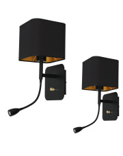 Kinkiet NAPOLI BLACK/GOLD 1xE27 + 1W LED