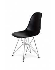 Krzesło DSR SILVER czarne.03 - podstawa metalowa chromowana