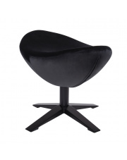 Podnóżek EGG SZEROKI VELVET BLACK czarny.50 - welur, podstawa czarna