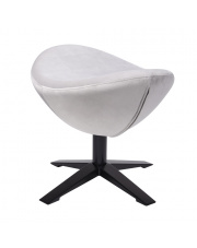 Podnóżek EGG SZEROKI VELVET BLACK jasny szary.37 - welur, podstawa czarna