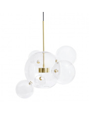 Lampa wisząca CAPRI 6 złota - 60 LED, alumiumium, szkło