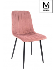 MODESTO krzesło LARA pudrowy róż - welur, metal