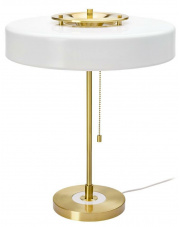Lampa biurkowa ARTE biało-złota - aluminium, szkło