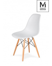 MODESTO krzesło DSW białe - podstawa bukowa