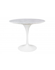 Stół TULIP MARBLE 90 CARRARA biały - blat okrągły marmurowy, metal
