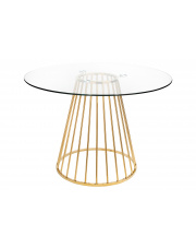 Stół GLAM GLASS 110 - szkło, złota podstawa