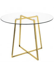 Stół CARAT GLASS 100 - szkło, złota podstawa