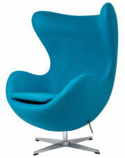 Fotel EGG CLASSIC ciemny turkus.16 - wełna, podstawa aluminiowa