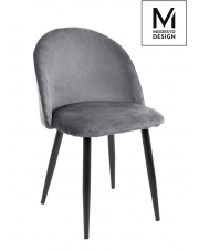 MODESTO krzesło NICOLE szare - welur, metal