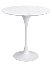 Stolik TULIP MARBLE CARRARA MINI biały - blat okrągły marmurowy, metal