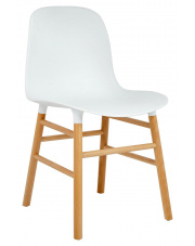 Krzesło IKAR białe - polipropylen, drewno bukowe