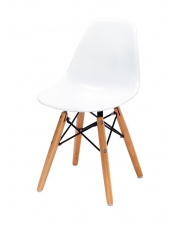 Krzesło dziecięce JUNIOR DSW PREMIUM białe - polipropylen, nogi bukowe