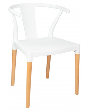 Krzesło WISHBONE białe białe - polipropylen, drewno