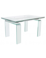 Stół szklany ATLANTIS CLEAR 160/240 - rozkładany, szkło transparentne
