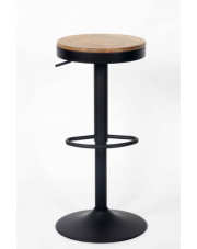 Krzesło barowe VOLT regulowane czarne / naturalne