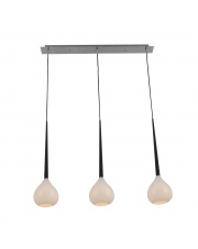 LIBRA MD2128B-3W designerska lampa wisząca w kolorze bieli, czerni i chromu na listwie Zuma Line