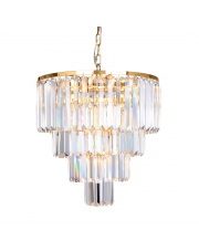 Lampa wisząca Amedeo 17106/4+1-GLD Zuma Line dekoracyjny, kryształowy żyrandol w kolorze złotym