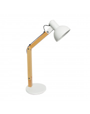 Lampa biurkowa H1746 E27 Zuma Line nowoczesna biała drewno regulowana