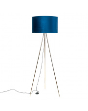 Lampa podłogowa Inga H06-GD-BL Zuma Line niebiesko-złota oprawa z dekoracyjnym abażurem