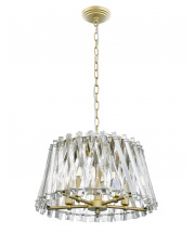 Lampa wisząca MIRABELL P0465-05K-V7V7 Zuma Line dekoracyjna oprawa z kryształkami z wykończeniem złotym