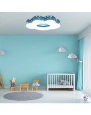 Lampa sufitowa dziecięca CHMURKA 52W DL plafon niebieski do pokoju dziecięcego